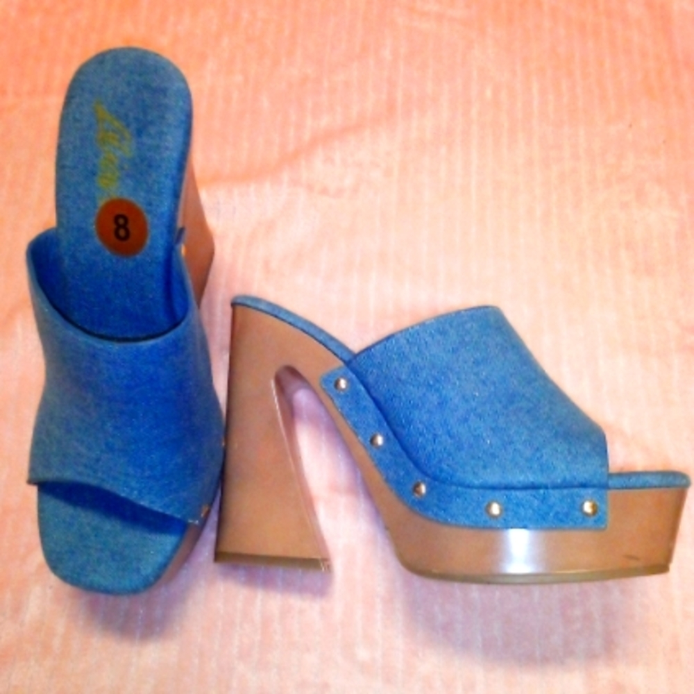 Denim Heels Size 8 {Worn Once}